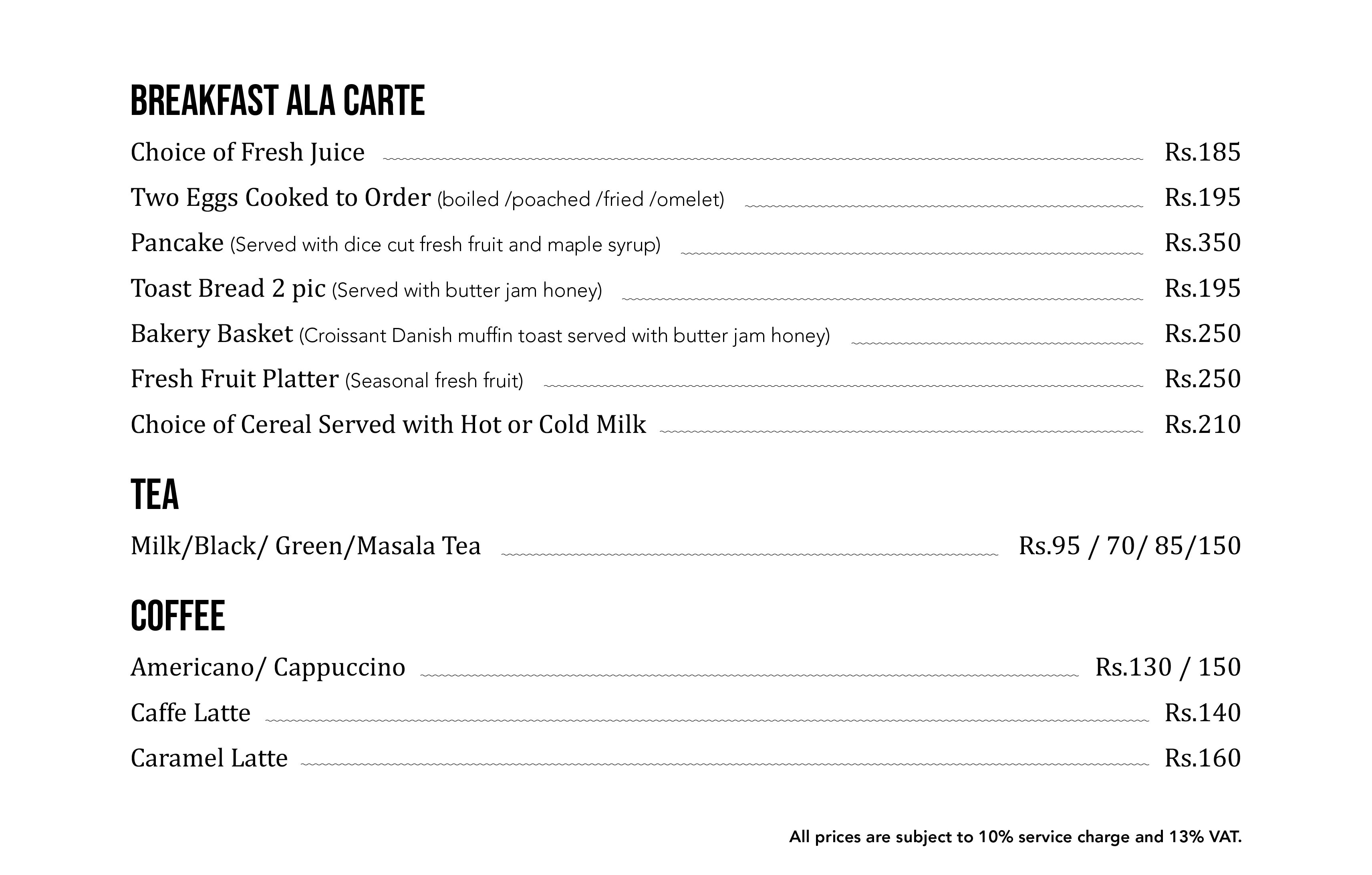 Breakfast Menu