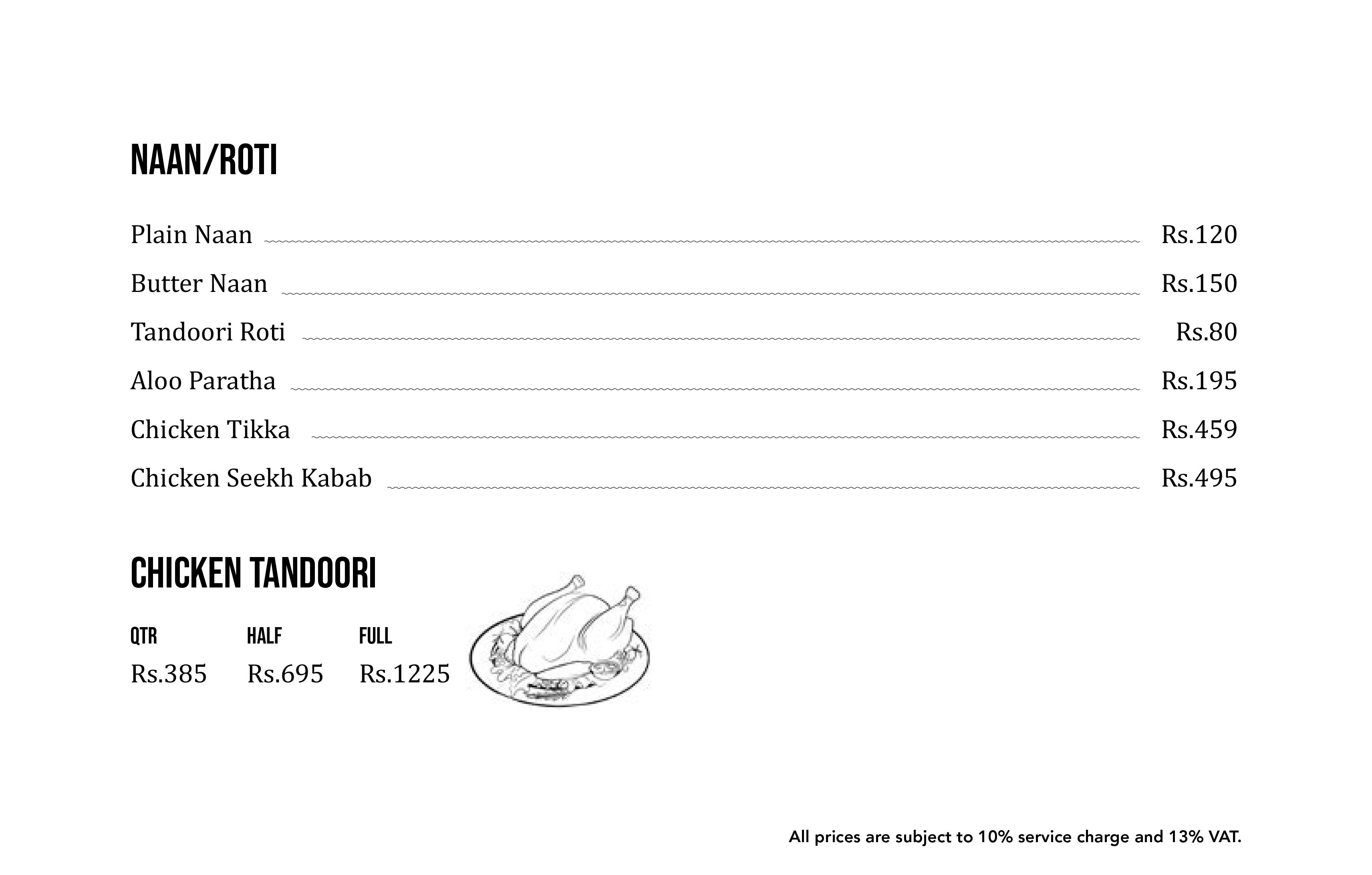 Indian Food Menu of Arushi