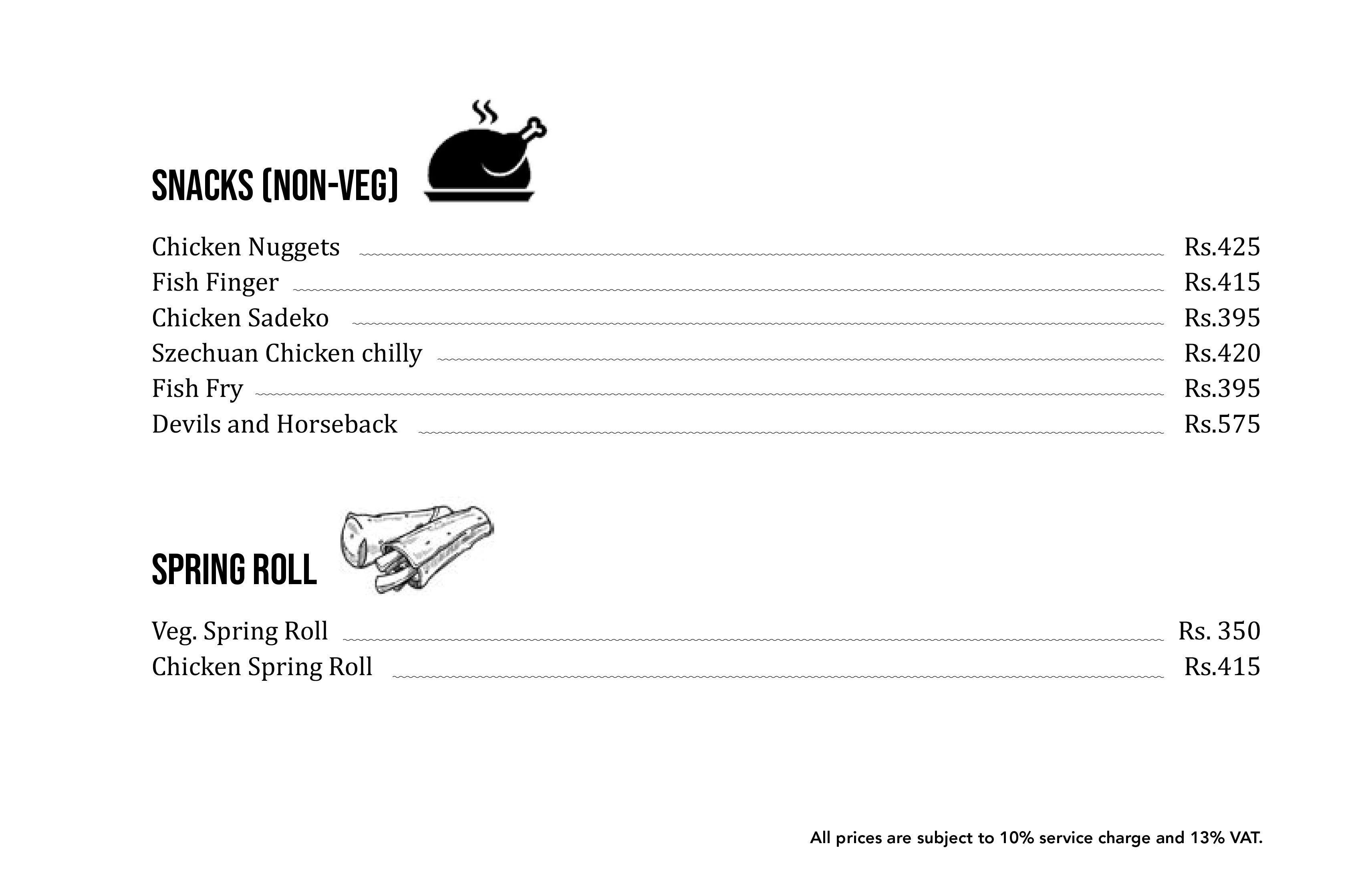 Non Veg Snack Menu