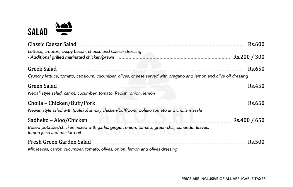 food menu