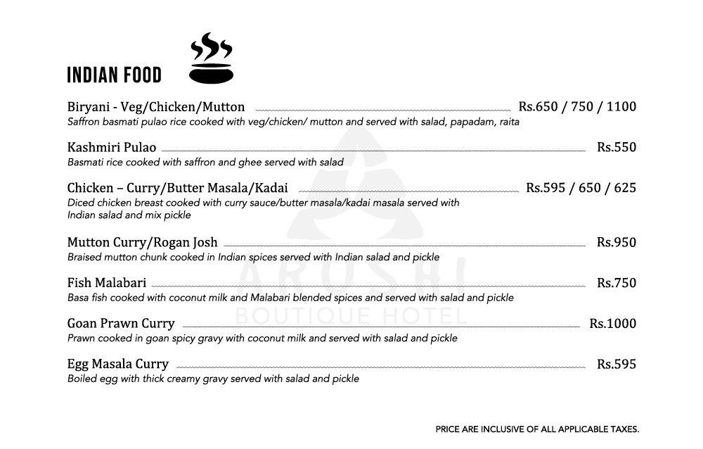 food menu