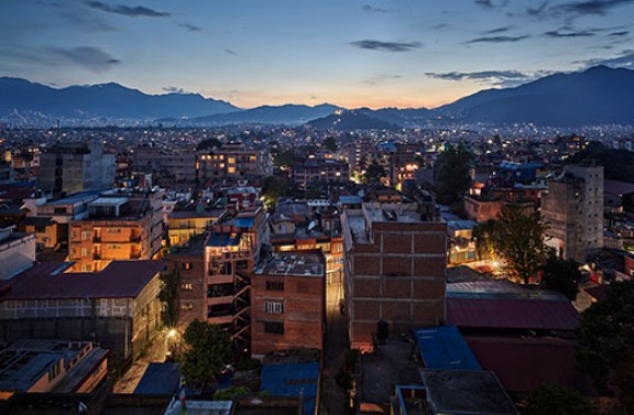 evening skyline view of Kathmandu city